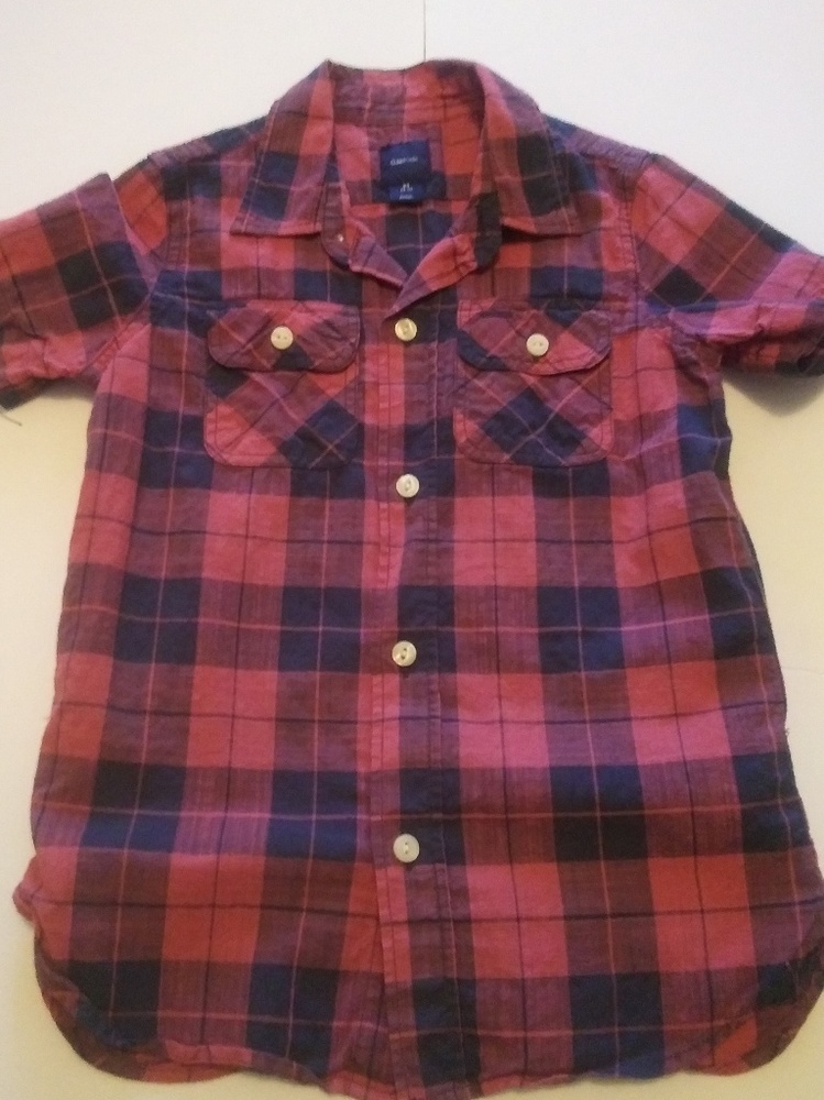 Gap Boys Short Sleeve Button Down Sz 4/5 EUC